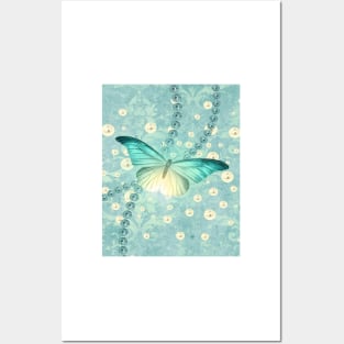 Seafoam Green Butterfly Posters and Art